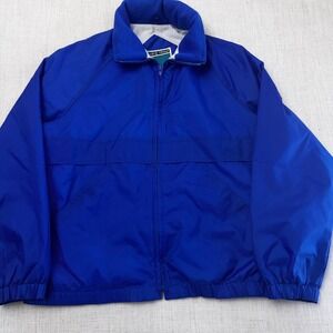 Pacific Trail Vintage Mens Blue Windbreaker Jacket Stowaway Hood Small